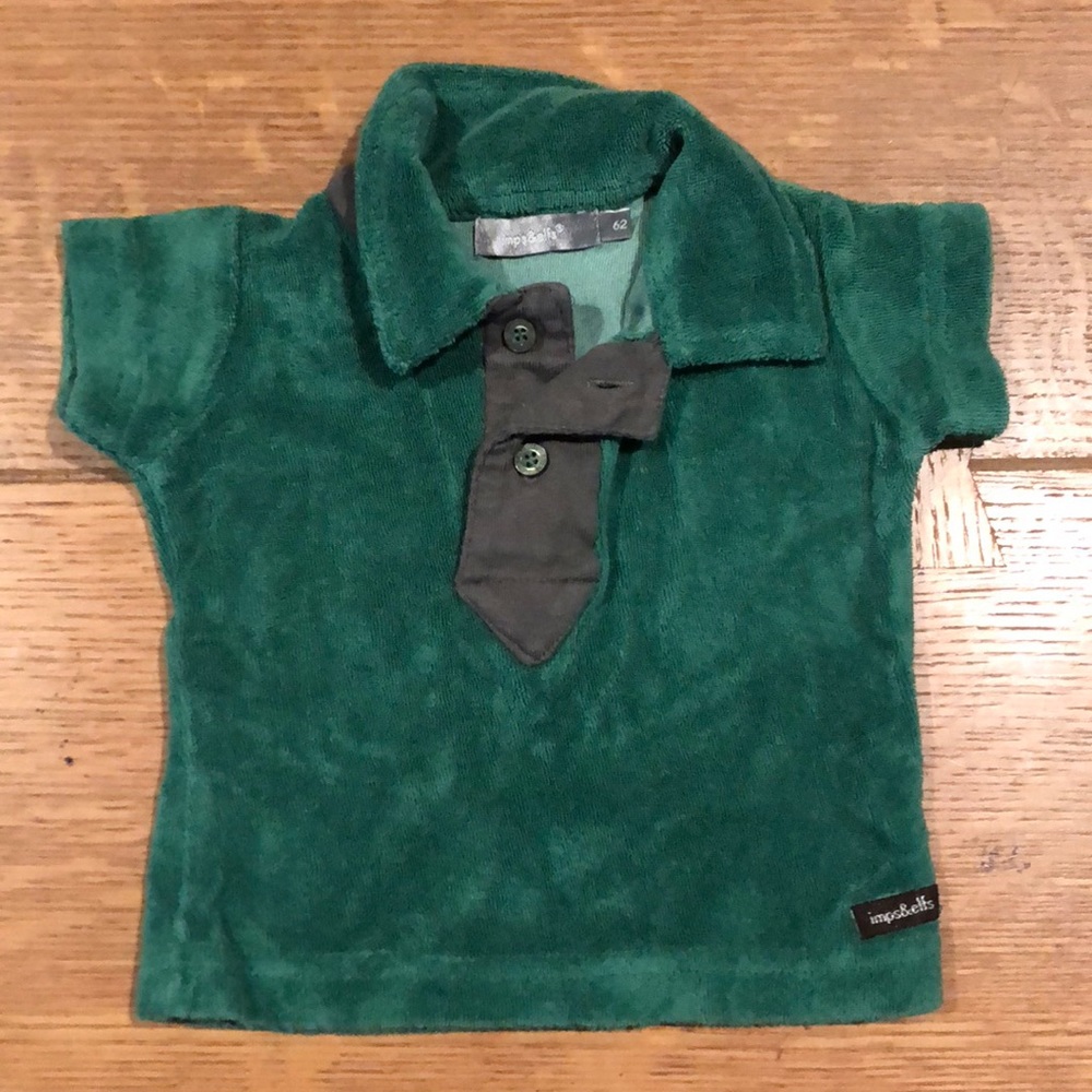 Green felt collared shirt